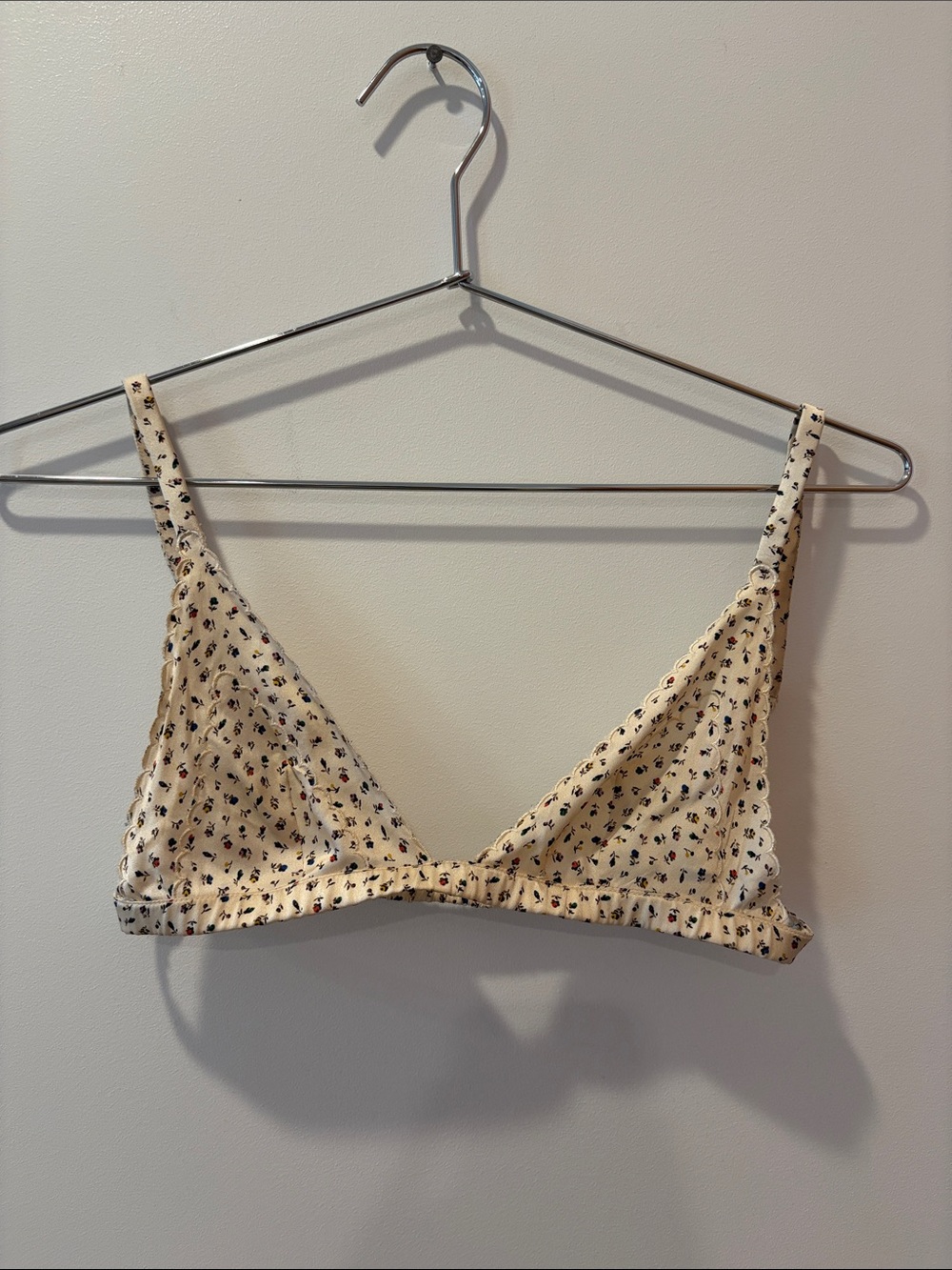 Doen Cream Floral Triangle Bralette
